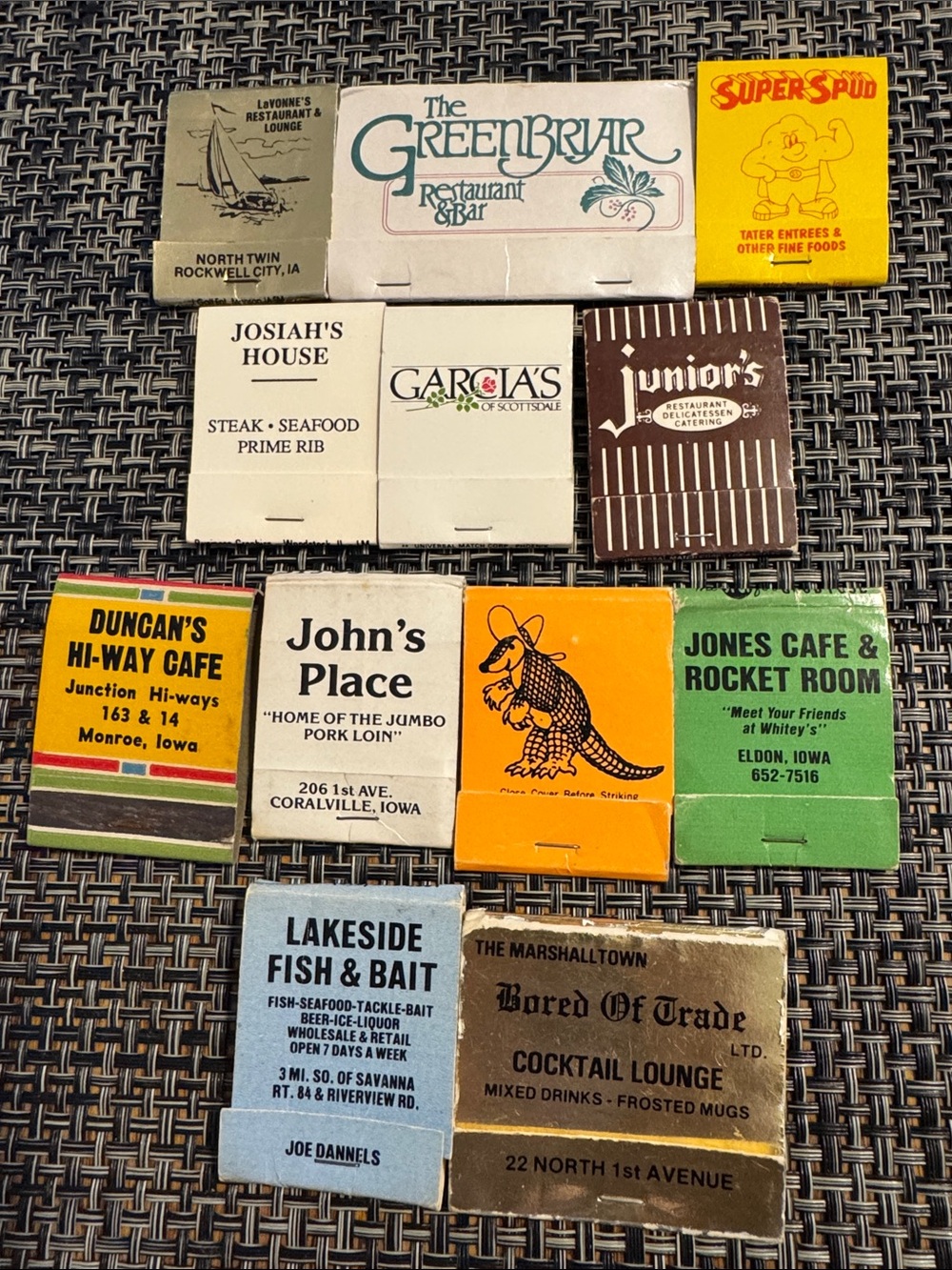 Assorted Vintage Matchbook Set -Mixed Colors